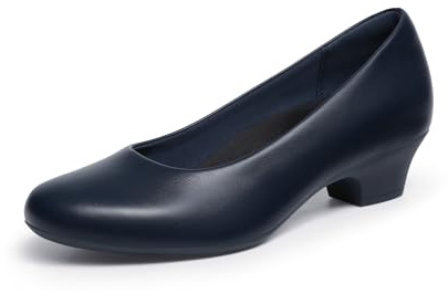 DREAM PAIRS Escarpins Femme Petit Talon Enfile,Size 39,Marine