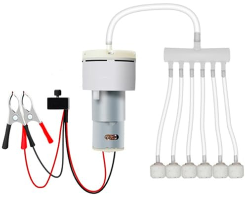 Htuteyy Akvarium Akvariumpump Motor Justerbar PWM Volym Fiske Akvarium Fisktank Odlingsvatten Syre Pumo Klämma Syrepump Utomhus Högeffekt DC Syregenerator