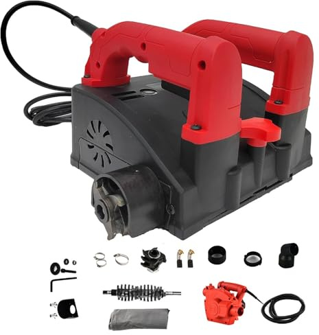 Pialla elettrica per pareti 110V/220V (1680W) con aspiratore integrato: raschiatore e fresa per rimozione di carta da parati, stucco e cemento(Putty Kit)