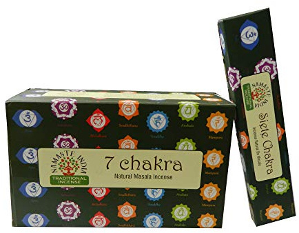 Incienso Namaste India 7 Chakras Agharbatti - Paquete de 15gr.