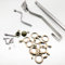 Portiere Rod with Plastic End Caps and Plastic Rings for Curtains - 42 Inches Long for Satin Curtains Easy to Install With Pre Drilled Holes for Your Lounge Room (Pewter Effect)
