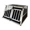 Gegaden Hunde Transport Box mit 2 Türen Alu Hunde Box für den Transport MDF Platten Aluminium Autotransportbox Autobox Hunde Reisebox Gitterbox Welpen Transportbox 89 * 69 * 50cm