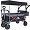 TMZ Bollerwagen faltbar mit Dach Handwagen Transportkarre Gerätewagen Strandwagen Mit Hinterradbremse | klappbar | Vollgummi-Reifen | bis 120 kg Tragkraft, Schwarz/Grau