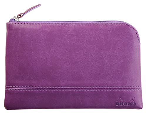 Rhodia 116540C - Rhodiarama pochette zippé en simili cuir italien - taille S (11x17 cm) VIOLET