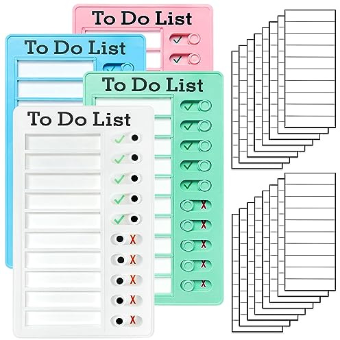 4 Pieces Chore Chart for Kids Multiple Kids - Sliding Routine Chart: Reusable to Do List, RV Checklist, Planning Board, Visual Schedule, and Reminder (Multicolored)