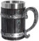 DYOUen Viking Wooden Barrel Beer Mug Medieval Cocktail Cup Stainless Steel Coffee Cup 14.3 cm long, 600 ml for men, coffee, drinks