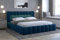 KEF Carmen Bett 180x200 cm - Modern Polsterbett mit LED Beleuchtung - Doppelbett mit Bettkasten und Lattenrost - Robust Bett mit Stauraum - Bett mit Metallrahmen - Monolith 77 Marineblau