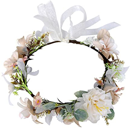 Healeved Bandeau Guirlande Couronne De Camélia Coiffe Décorative -tête Couronne Artificielle Accessoire Photo Pour Fête