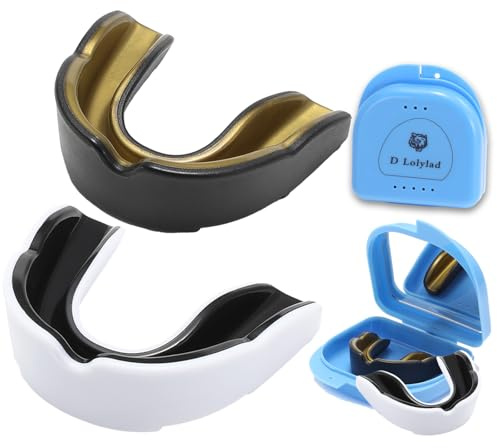 D Lolylad Mundschutz Kinder und Erwachsene, Zahnschutz Kampfsport Boxen Mouth Guard mit Spiegelbox für MMA, Hockey, Football, Lacrosse, Kickboxen, Rugby (5-8 Jahre)