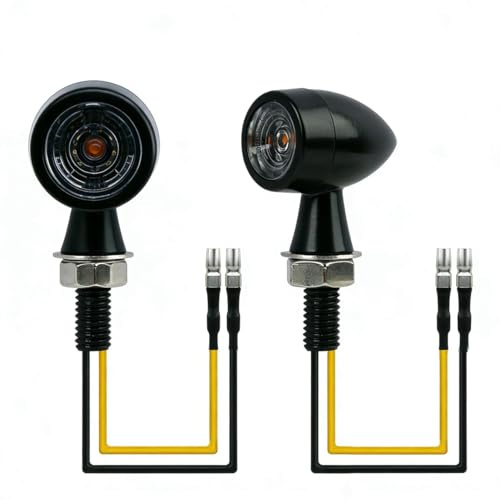 WaxYxaW Clignotants Mini LED 12V Universels - Pack de 2 Étanche, Rétro Sphérique en Alliage de Zinc, Haute Luminosité et Longue Durée de Vie pour Moto