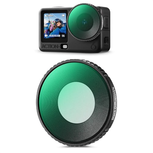 K&F CONCEPT Filtro Black Diffusion 1/4 de Roscado Compatible con dji Osmo Action 6, Accesorios para Cámara de Acción Multirrevestidos/Cristal Óptico/Marco de Aleación de Aluminio