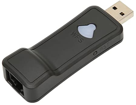Dioche Lan-adapter USB WiFi-adapter | Höghastighets 300 Mbps Trådlös Nätverksmottagare och Sändare | Multifunktionellt Nätverkskort för TV-apparater, Spelkonsoler och Skrivare | Enkel Installation &