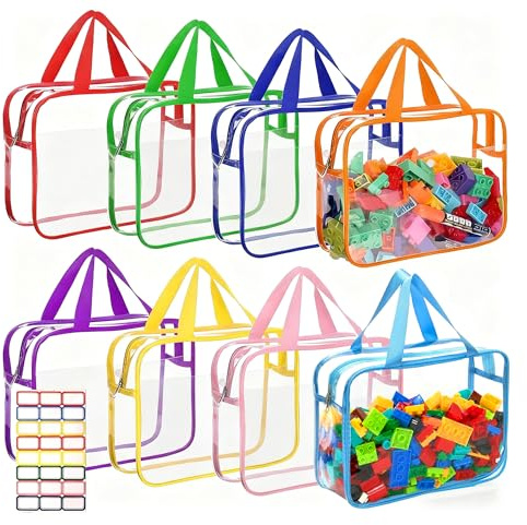 Toy Storage Bags with Zipper and Handle: 8-Colour Waterproof PVC Toys Bags