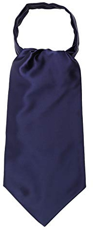 WANYING herr slipsscarf ascotslips halsduk cravat ties enkel chic för gentleman, E02 enfärgad mörkblå, En Storlek