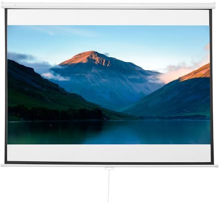 HOMCOM Telo per Proiettore da 100 Formato 4:3 ad Altezza Regolabile, Schermo da Proiezione in Tessuto e Metallo, 203x152 cm, Bianco e Nero