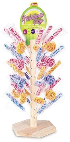 Sucettes de fête foraine - Rainbow Pop - 100 sucettes + présentoir offert - multicolore