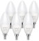 LOHAS E14 LED Kerzenbirne, 7W LED Lampe ersetzt 60W Glühlampe, E14 LED Glühbirne, Warmweiß 3000K, 600LM, Nicht Dimmbar, Kerzenform, CRI>80+, 220-240V, 6er Pack