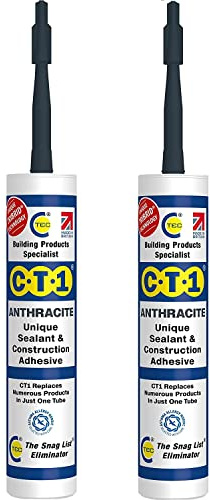CT1 - Building Sealant & Adhesive Snag Tube for Virtually Any Material (Anthracite Twin Pack) (CT1-Twin-Pack)