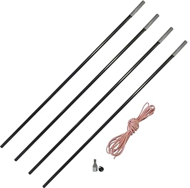 OLPRO Fiberglas-Zeltstangen-Reparaturset, 11 mm x 75 cm, Camping-Stangenreparaturset, Ersatz-Fiberglasstange, Gummiseil-Reparaturset, Zeltstangen-Ersatz-Set