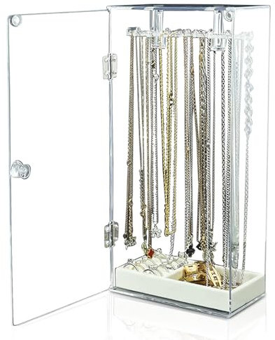 WIYETY Porta Orecchini Espositore Organizer: Appendi Collane Acrilico 24 Pezzi Ganci, Organizer per Gioielli in Acrilico Multifunzione Organizer Gioielli per Bracciali ed Anelli Supporto Orologio