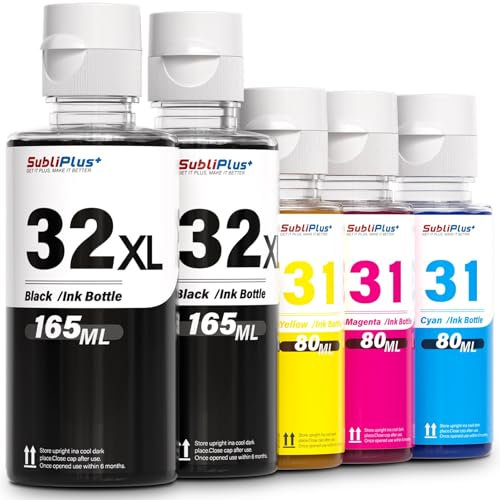 32XL Black Ink Bottle 31 Ink Bottle Set Replacement for HP 31 32XL Ink Refill Bottles Compatible for HP Smart Tank Printer 6001 7602 7301 5100 5101 5000 5102 757 7601 755 7601 6002 7302 Ink Refill