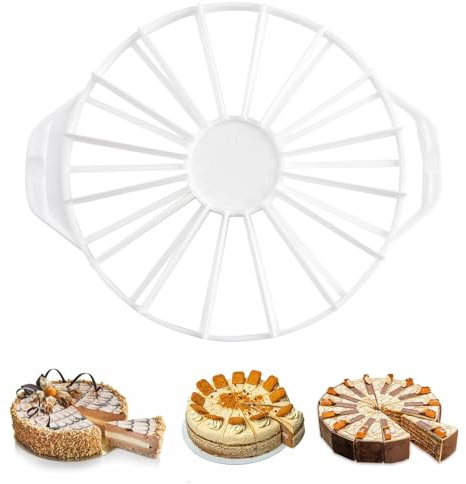 14/16 tårtskärare, dubbelsidig tårta lika portionsmarkör, återanvändbar rund mat grad PP kakor skärare/avdelare med ergonomiskt handtag bakverktyg för ostkaka, mousse, bröd