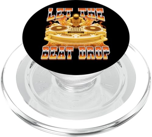 DJ Discjockey Disc Jockey Tocadiscos 90s Let The Beat Drop PopSockets PopGrip para MagSafe