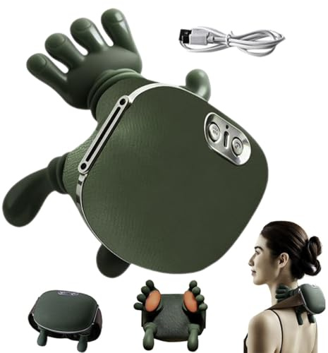 Massaggiatore Cervicale,Massaggiatore Schiena E Collo,Massaggiatores Spalle Riscaldato Con Design Bionico 4D,Massaggiatores Collo Ricaricabile Con 2 Modalità Di Calore,Massaggio Elettrico(A)