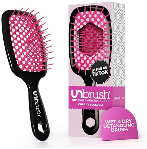 FHI HEAT Unbrush Wet & Dry Vented Detangling Hair Brush, Pink