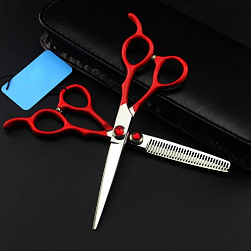Capelli Forbici Set, Taglio Parrucchiere Forbici Professionale in Acciaio Inox Taglio E Diradamento Shear Per Il Salone E Della Famiglia, Incluso Forbici Bag