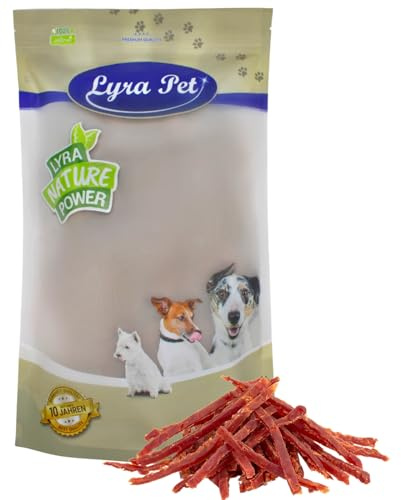 Lyra Pet® 1 kg Entenbrustabschnitte | Geschmackvoller Kausnack | Leckerli auch für Welpen und ältere Hunde | Fettarmes Hundefutter | Gut verträglich | Wiederverschließbarer Beutel