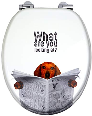 OGOMONDO Sedile Wc Copri Water Universale Frizionato Colorato Fantasia MDF Chiusura Rallentata