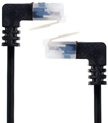 CY Cat6 Cavo Ethernet ad angolo, ultra sottile, RJ45, cavo di rete UTP, Cat6a, Cavo Patch LAN per: Laptop, Router, TV Box, 25 cm