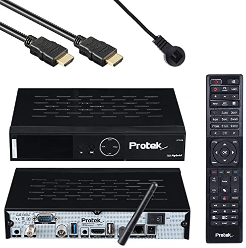 Protek X2 4K UHD Récepteur Combo – E2 Linux – 1 x DVB-S2 + 1 x tuner DVB-C/T2