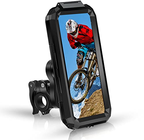 REETEE Handyhalterung Fahrrad Wasserdicht Universal Motorrad Handyhalterung (Schnelle Demontage) Scooter Smartphone Handyhalter 360° Drehbarer Lenker Handy Halterung für 4,7-6,1 Zoll Smartphone(S
