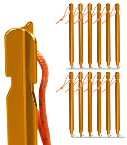 Grassman Zeltheringe Aluminium Legierung, Heringe Camping Ultralight Heavy Duty, Heringe Erdnägel Stabil mit Transporttasche/Reflektierende Seil für Outdoor-Camping, Reisen, Wandern, Strand, robust