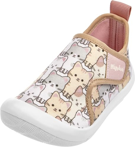 Playshoes Freizeitschuh - Scarpe da Ginnastica Bambini Unisex, Rosa Allover Katzen,