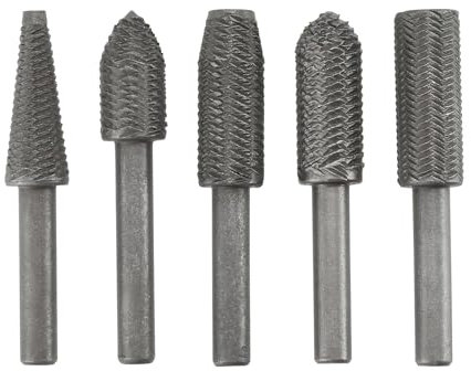 LT Easiyl 5 Limas Rotativas de Acero de Alta Velocidad Longitud de 58,7 Mm Diámetro Del Mango de 6,2 Mm Brocas para Amoladora Herramientas de Desbarbado Uso en Fresado Limado Y Moldeado de Aceros