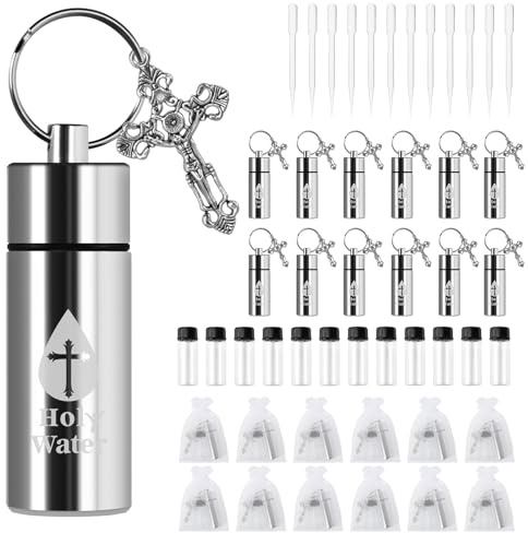 Brikabia 12 SET Holy Water Bottles, Holy Water Container for Catholic Christian First Communion Church Baptism Party Favors