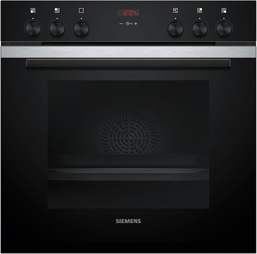 Siemens HE213ABS4, iQ300 Cuisinière encastrable 60 x 60 cm, fabriquée en Allemagne, air chaud 3D pour une chaleur uniforme sur trois niveaux, chauffage rapide, chambre de cuisson de 71 l, acier