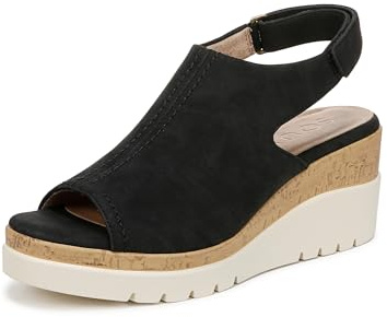 Naturalizer SOUL Womens Giselle Wedge Sandal Black 8 M