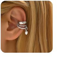 LAURITAMI Fake Piercing Ear Cuff Fake Helix Knorpel Ohrringe Non Piercing Earcuffs Ohrmanschette Ohrringe Clip On Schmuck Gold Silber für Männer Damen