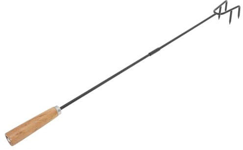 PRETYZOOM Attizzatoio per Strumento Resistente per Rimuovere Ceneri e Girare Design Gancio per Presa e Facile Stoccaggio per Barbecue