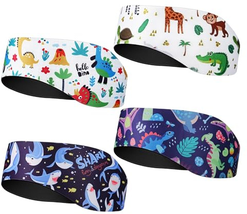 Banda para las orejas para nadar para niños, 4 bandas ajustables impermeables para protección de oídos, diademas para natación para niños para protección
