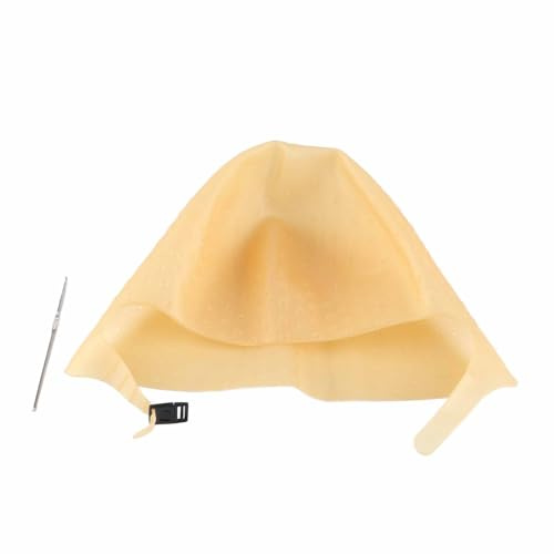 OVAQUIXI Silicone Hair Coloring Highlighting Hat, Reusable DIY Hair Dyeing Cap with Adjustable Strap, Gold