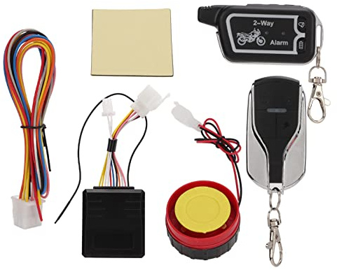 aqxreight de Alarma para Motocicleta Seguridad Bidireccional con Alerta de Sonido por Vibración LCD Control Remoto Antirrobo para Seguridad de Motocicleta