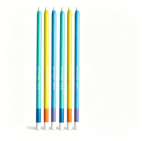 Lote de 6 bolígrafos de goma retráctiles, barra de borrador preciso para lápiz, borrador de papel, borrador sin traza, recortes, suministros de oficina y dibujo, colores surtidos