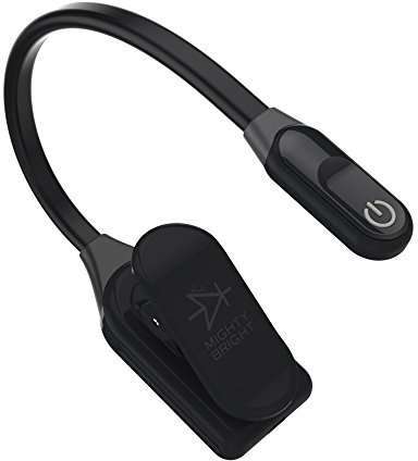 The Original Mighty Bright WonderFlex Clip On Book Light Reading Light, Warm Eye Care LEDs, Super Flexible, Durable, Dimmable, Perfect for Kids, Bookworms, Read in Bed, Batteries or Micro USB (Black)