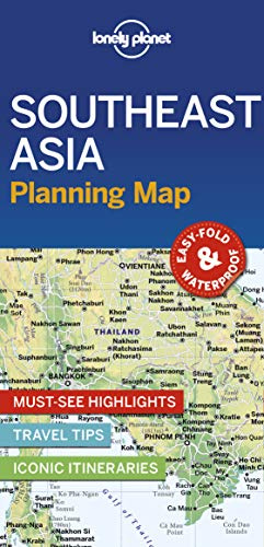 Lonely Planet Southeast Asia Planning Map: Durable, Waterproof, Easy-Fold Travel Map with Top Attractions, Itineraries & Themed Lists