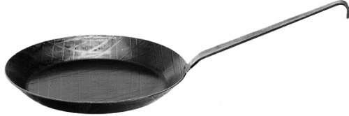 Padella in ferro battuto, diametro 24 cm, senza rivestimento